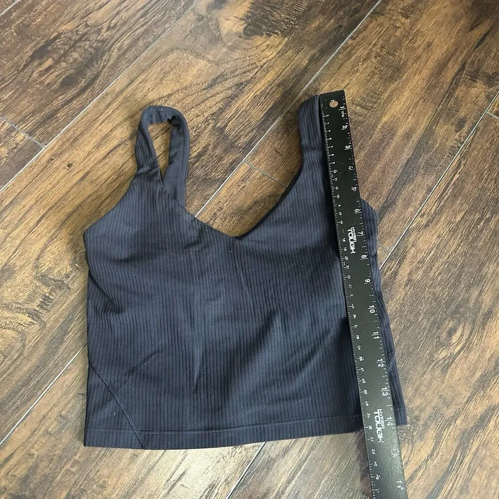 Lululemon Align Tank Top Light Support No Pads Ribbed in Black Size 2